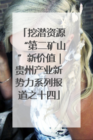 挖潜资源“第二矿山”新价值｜贵州产业新势力系列报道之十四