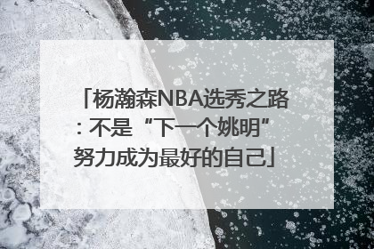 杨瀚森NBA选秀之路：不是“下一个姚明” 努力成为最好的自己
