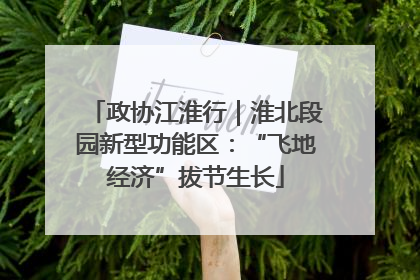 政协江淮行｜淮北段园新型功能区：“飞地经济”拔节生长