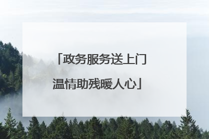 政务服务送上门 温情助残暖人心