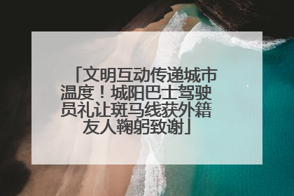 文明互动传递城市温度！城阳巴士驾驶员礼让斑马线获外籍友人鞠躬致谢