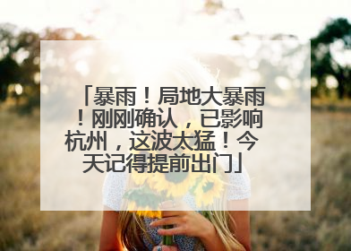 暴雨！局地大暴雨！刚刚确认，已影响杭州，这波太猛！今天记得提前出门