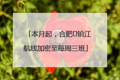本月起，合肥⇋镇江航线加密至每周三班
