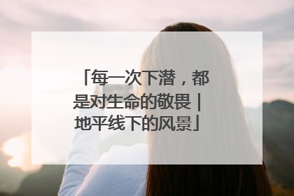 每一次下潜，都是对生命的敬畏｜地平线下的风景