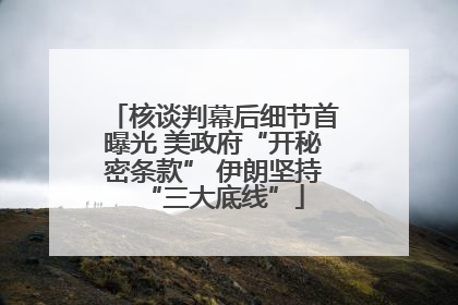 核谈判幕后细节首曝光 美政府“开秘密条款” 伊朗坚持“三大底线”