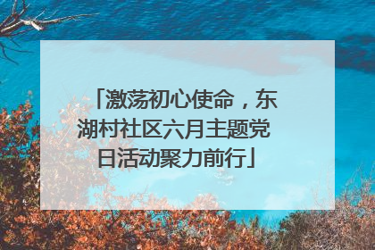 激荡初心使命，东湖村社区六月主题党日活动聚力前行
