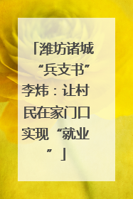 潍坊诸城“兵支书”李炜：让村民在家门口实现“就业”