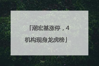 潮宏基涨停，4机构现身龙虎榜