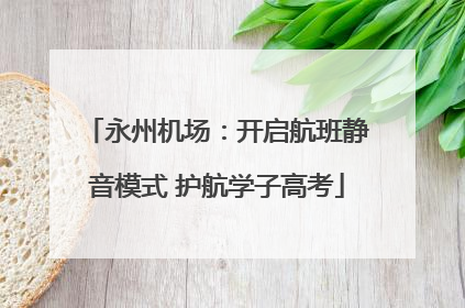 永州机场：开启航班静音模式 护航学子高考