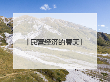 民营经济的春天