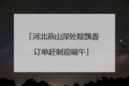 河北燕山深处粽飘香 订单赶制迎端午