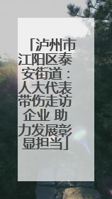 泸州市江阳区泰安街道：人大代表带伤走访企业 助力发展彰显担当