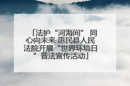 法护“河海间” 同心向未来 惠民县人民法院开展“世界环境日”普法宣传活动