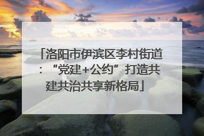 洛阳市伊滨区李村街道：“党建+公约”打造共建共治共享新格局