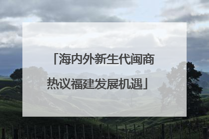 海内外新生代闽商热议福建发展机遇