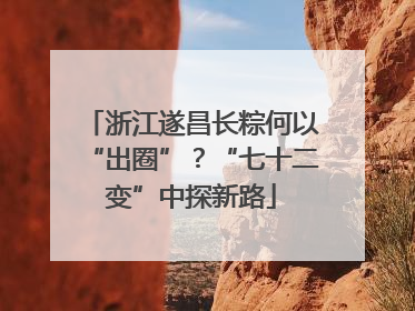 浙江遂昌长粽何以“出圈”？“七十二变”中探新路
