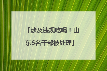 涉及违规吃喝！山东6名干部被处理