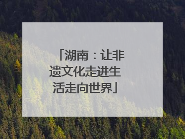 湖南：让非遗文化走进生活走向世界
