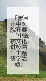 漯河市中医院开展“中医药文化进校园”主题研学活动