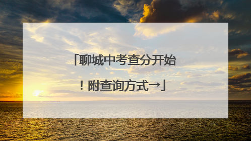 聊城中考查分开始！附查询方式→