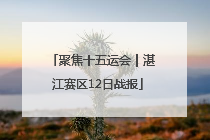 聚焦十五运会｜湛江赛区12日战报