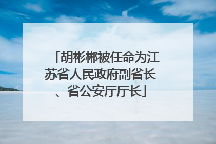 胡彬郴被任命为江苏省人民政府副省长、省公安厅厅长
