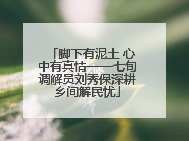 脚下有泥土 心中有真情——七旬调解员刘秀保深耕乡间解民忧