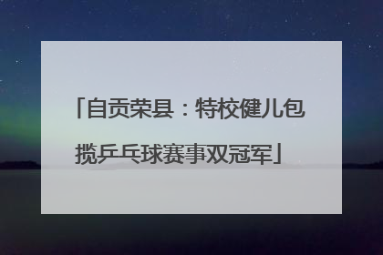 自贡荣县：特校健儿包揽乒乓球赛事双冠军