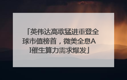 英伟达高歌猛进重登全球市值榜首，微美全息AI催生算力需求爆发