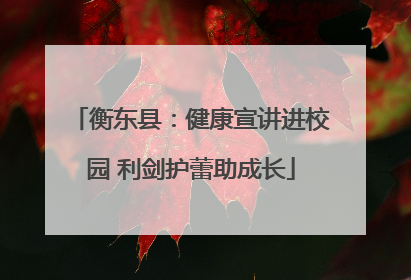 衡东县：健康宣讲进校园 利剑护蕾助成长