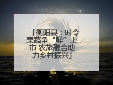 衡阳县：时令果蔬争“鲜”上市 农旅融合助力乡村振兴