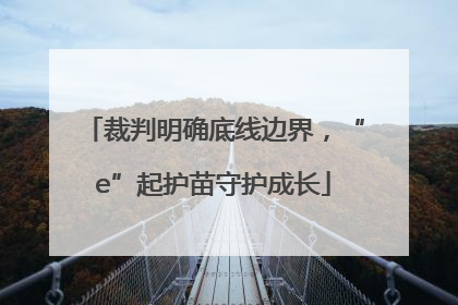 裁判明确底线边界，“e”起护苗守护成长