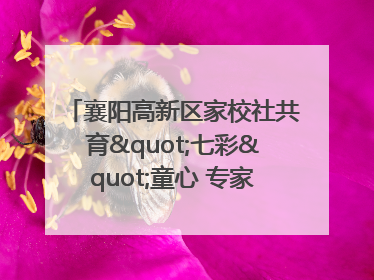襄阳高新区家校社共育"七彩"童心 专家团支招智慧育儿