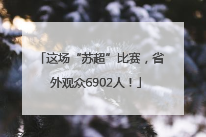 这场“苏超”比赛，省外观众6902人！