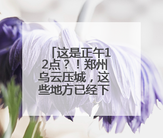 这是正午12点？！郑州乌云压城，这些地方已经下大了！
