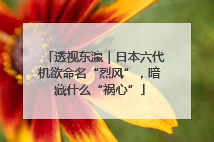 透视东瀛｜日本六代机欲命名“烈风”，暗藏什么“祸心”
