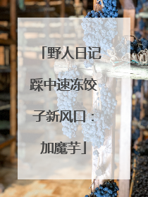 野人日记踩中速冻饺子新风口：加魔芋