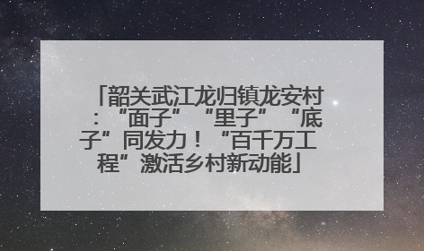 韶关武江龙归镇龙安村：“面子”“里子”“底子”同发力！“百千万工程”激活乡村新动能