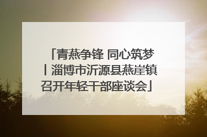 青燕争锋 同心筑梦丨淄博市沂源县燕崖镇召开年轻干部座谈会