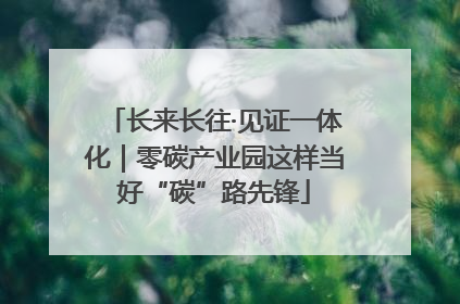 长来长往·见证一体化｜零碳产业园这样当好“碳”路先锋