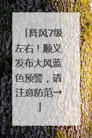 阵风7级左右！顺义发布大风蓝色预警，请注意防范→