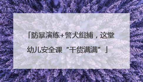 防暴演练+警犬缉捕，这堂幼儿安全课“干货满满”