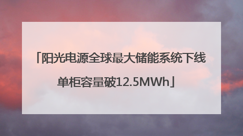 阳光电源全球最大储能系统下线 单柜容量破12.5MWh