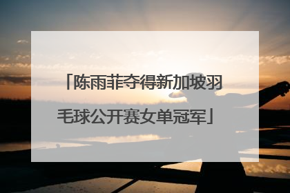 陈雨菲夺得新加坡羽毛球公开赛女单冠军