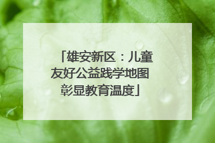 雄安新区：儿童友好公益践学地图彰显教育温度