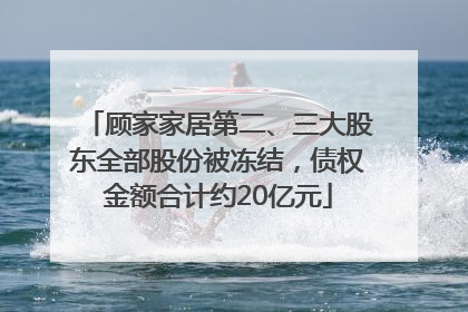 顾家家居第二、三大股东全部股份被冻结，债权金额合计约20亿元