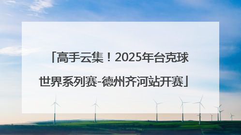 高手云集！2025年台克球世界系列赛-德州齐河站开赛