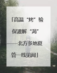 高温“烤”验 保灌解“渴”——北方多地夏管一线见闻