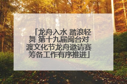 龙舟入水 踏浪轻舞 第十九届闽台对渡文化节龙舟邀请赛筹备工作有序推进