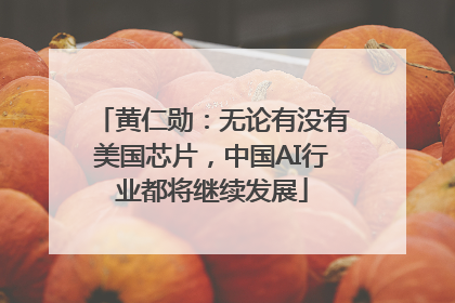 黄仁勋：无论有没有美国芯片，中国AI行业都将继续发展